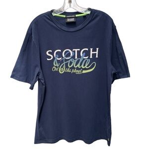 Scotch & Soda Out Of The Planet Graphic T Shirt Blue Men’s Size XL Short Sleeve